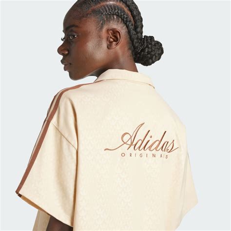 adidas Fashion Monogram Satin Bowling Shirt .